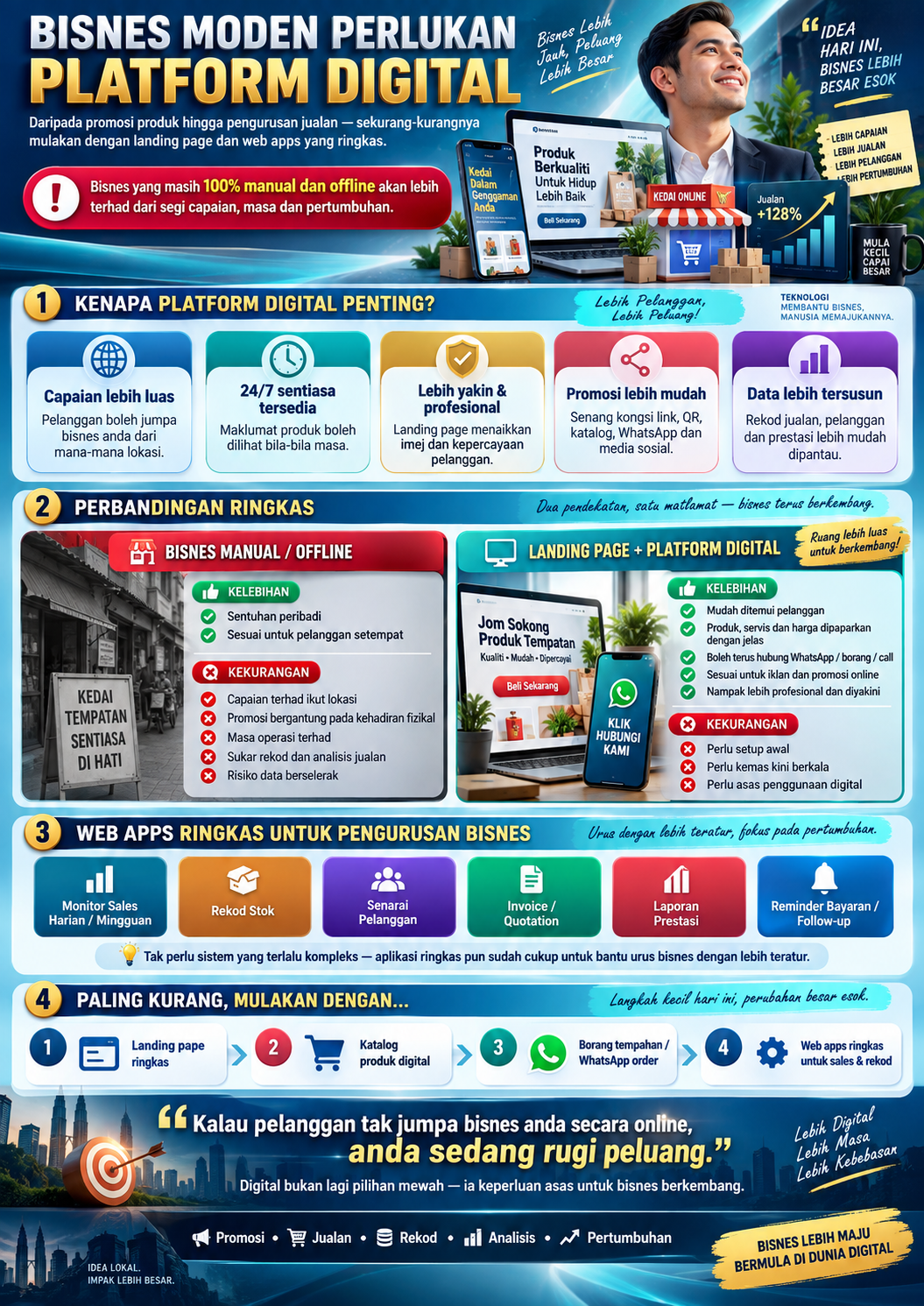 Infografik Bisnes Modern Perlukan Platform Digital