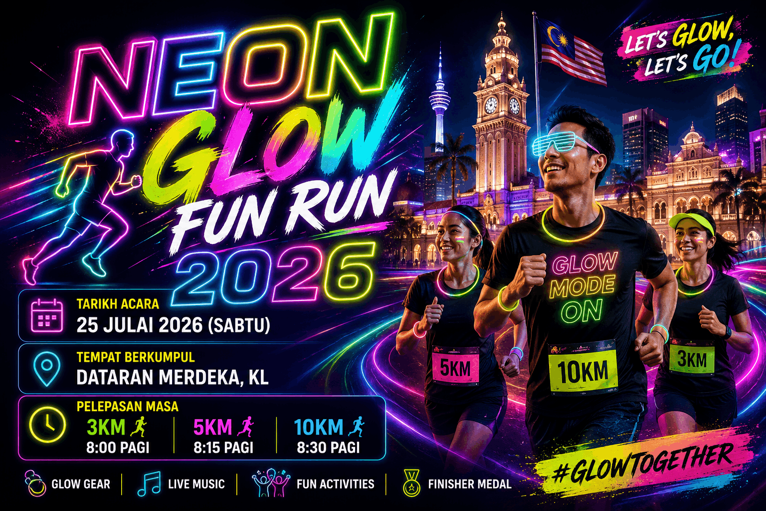 Neon Glow Fun Run 2026 Banner