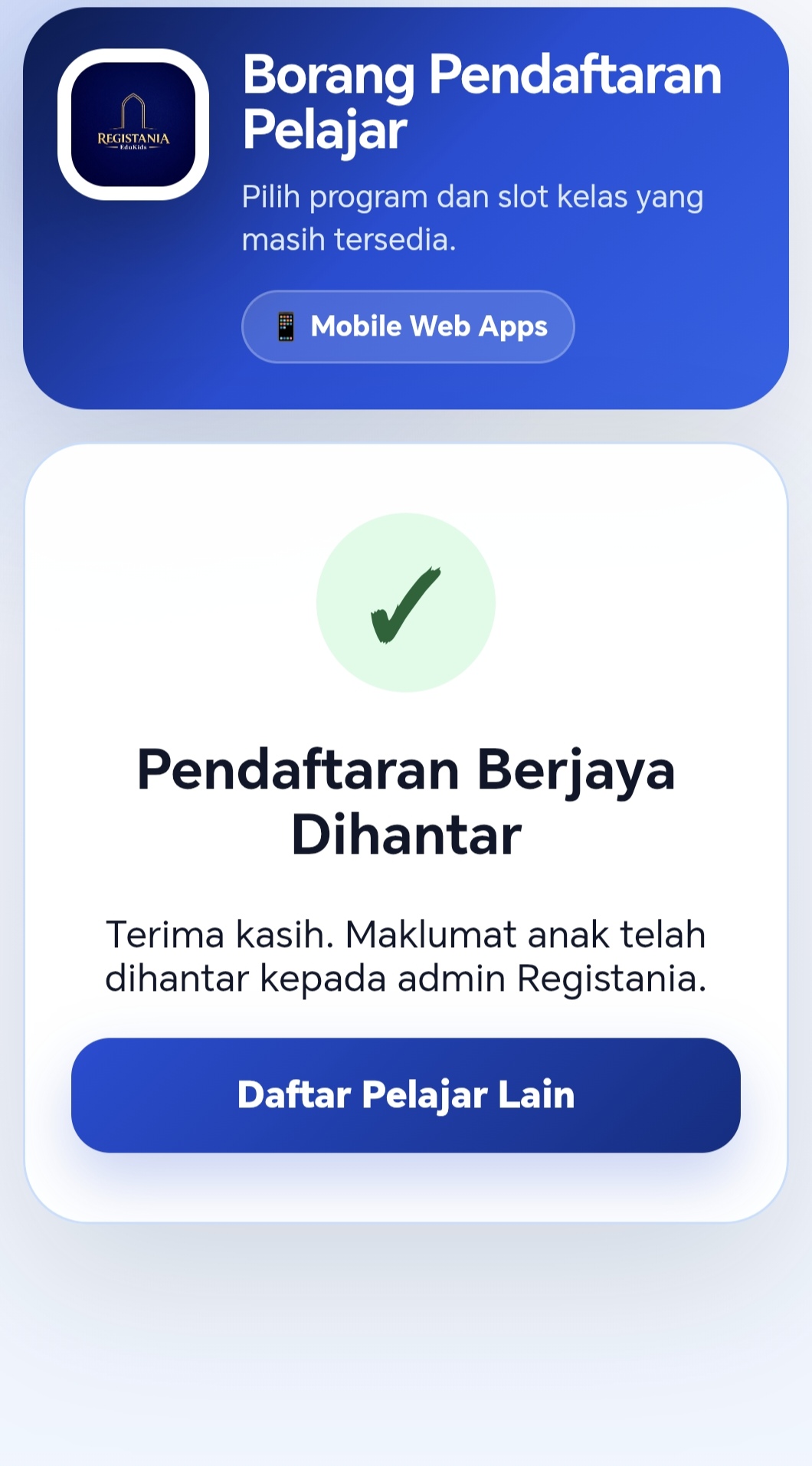 Webapps Pendaftaran Registania 4