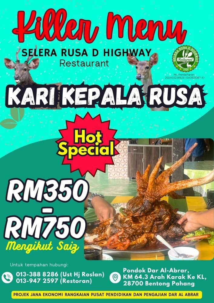 Poster menu Kepala Rusa