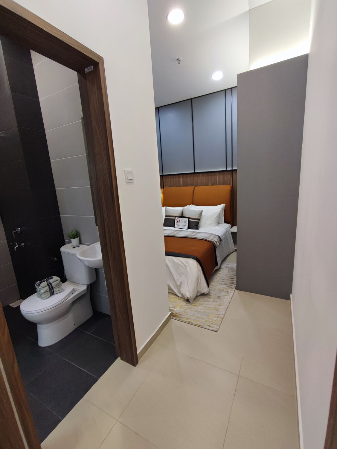 Bedroom and bathroom
