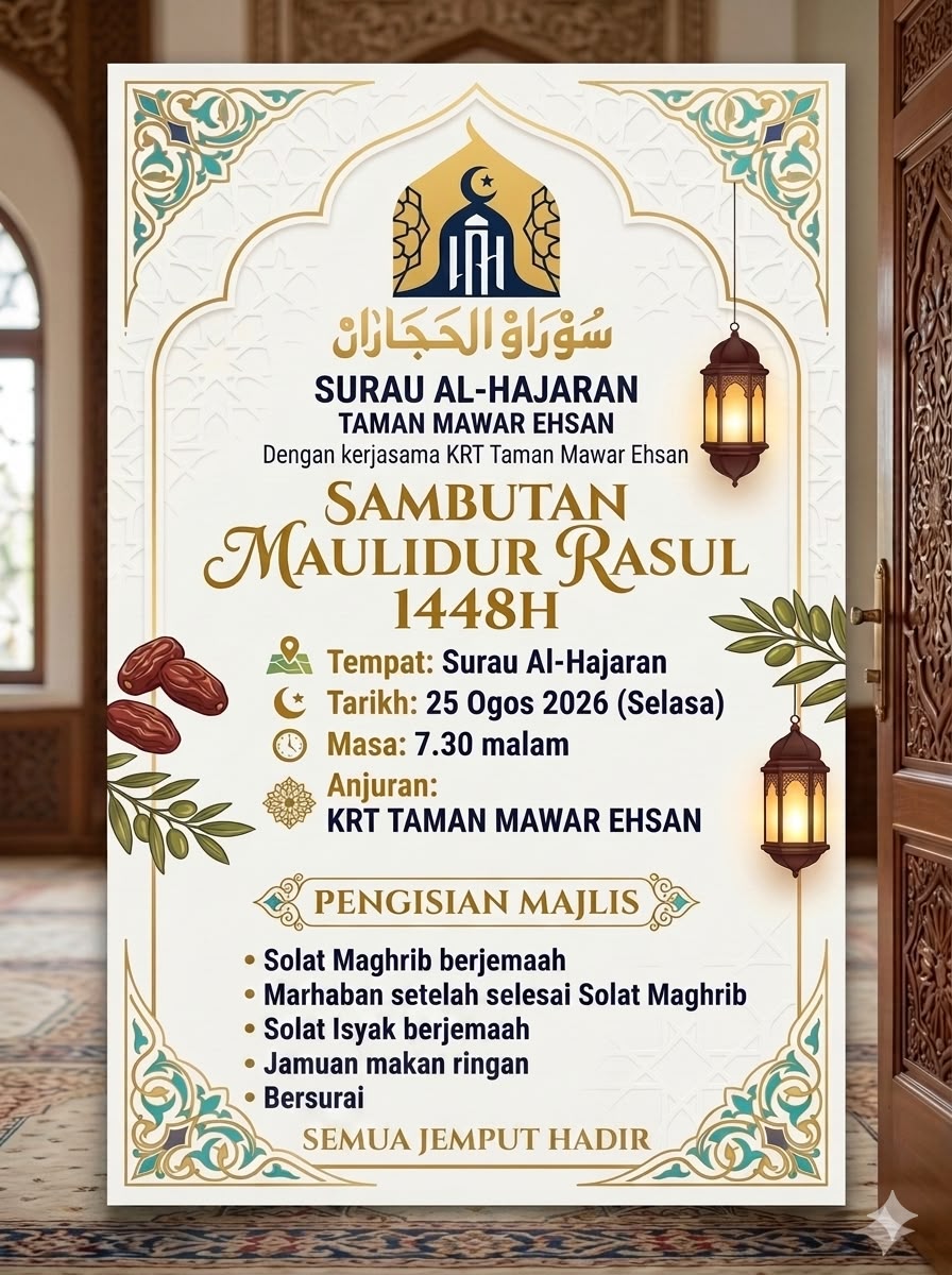 Sambutan Maulidur Rasul 1448H Surau Al-Hajaran Taman Mawar Ehsan