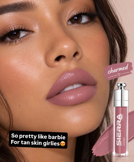 Sierra Rae Charmed — deep dimensional velvet shade on lips