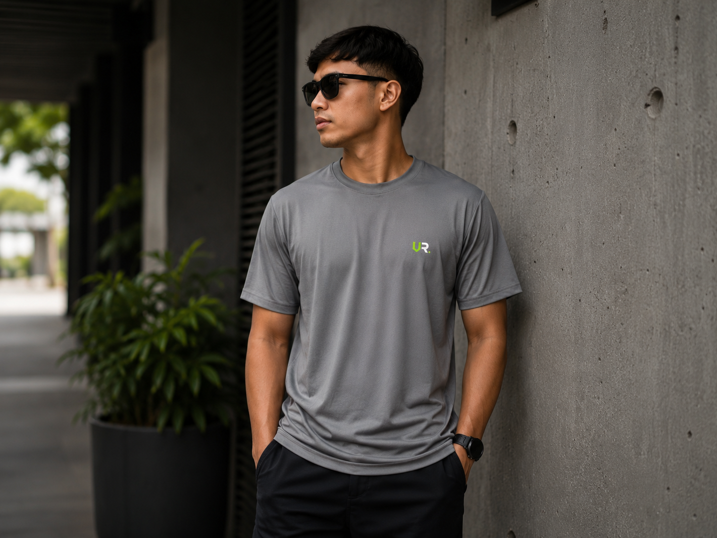 Malaysian male model wearing URNICE essential wear