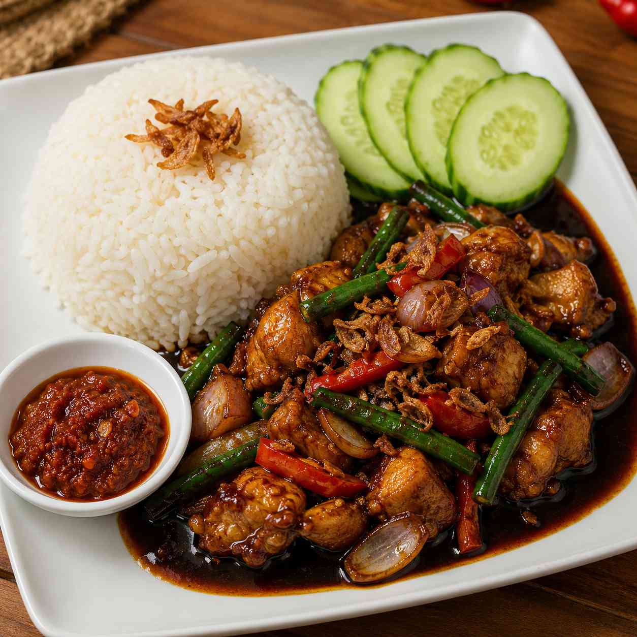 Nasi Putih + Ayam Kicap