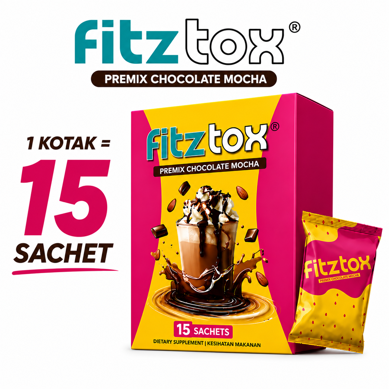 Kotak bungkusan Pakej Cuba-Cuba 15 sachet FITZTOX