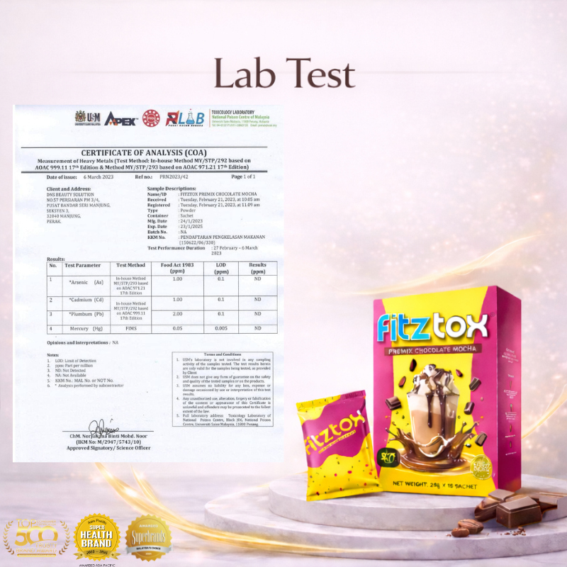 Dokumen laporan keputusan ujian makmal pertama keselamatan produk
