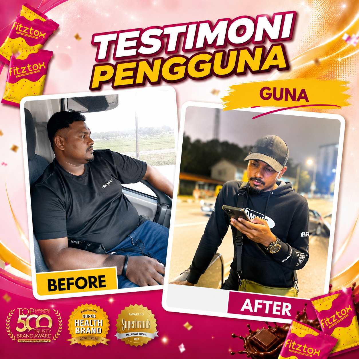 Gambar testimonial maklum balas kejayaan pengguna keempat
