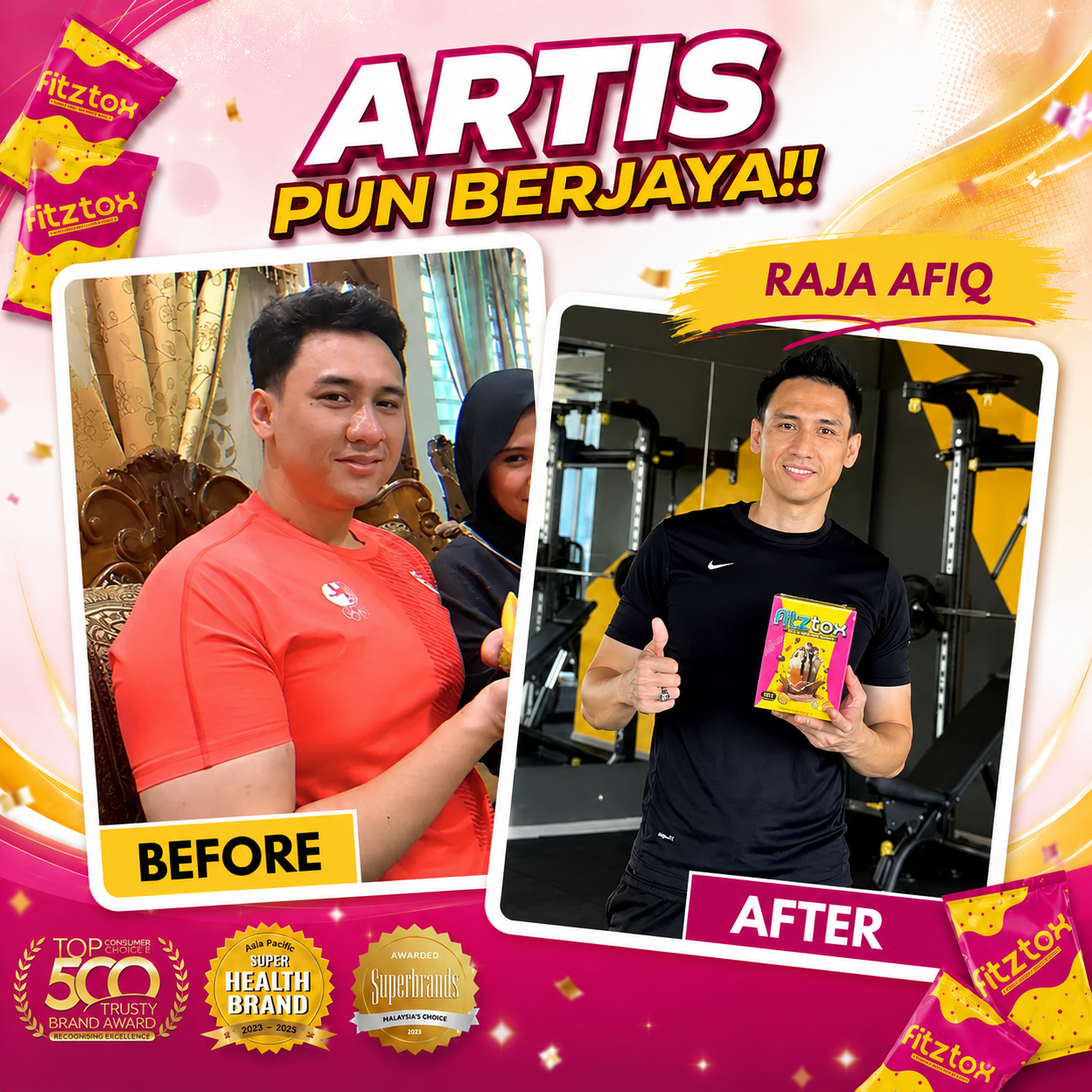 Grafik perkongsian pengalaman pengguna Raja Afiq
