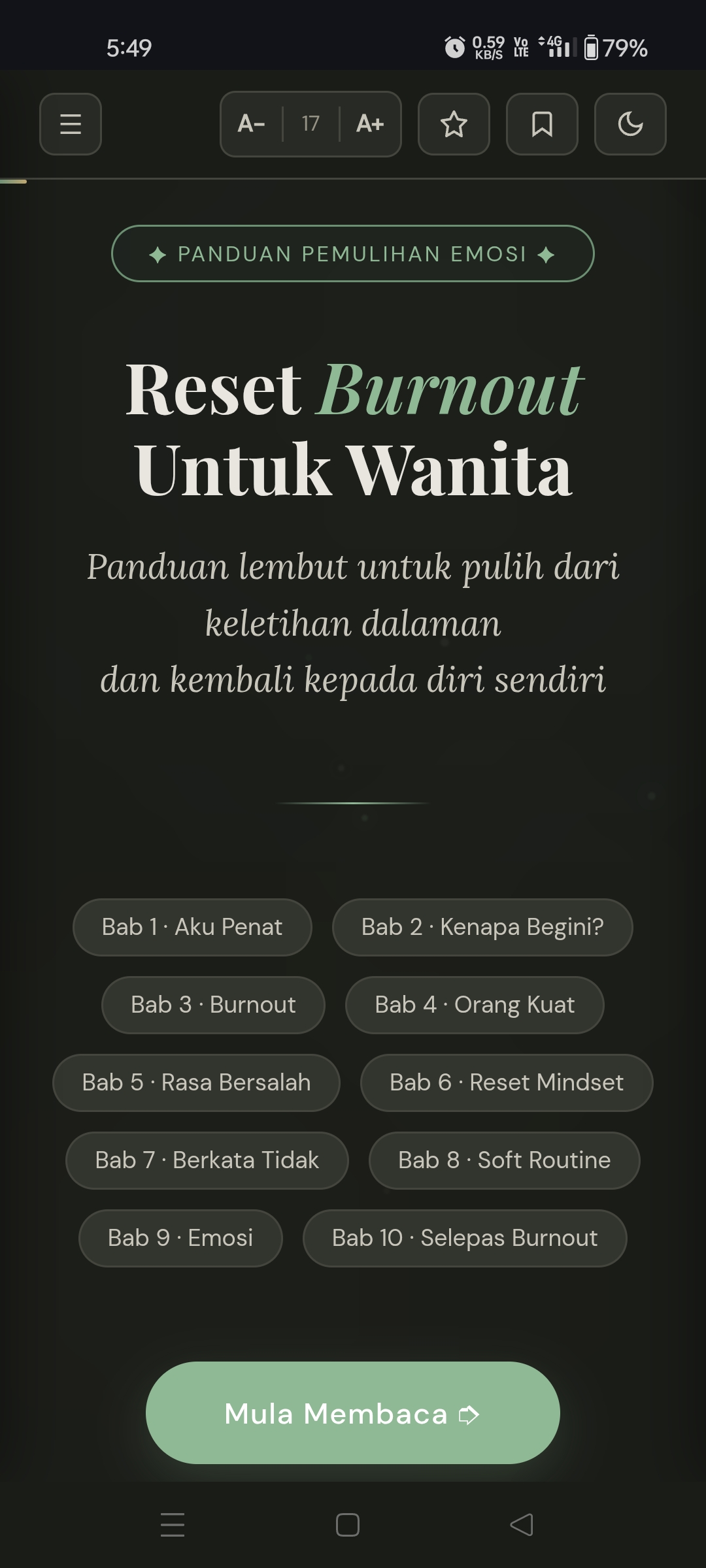 Muka depan Burnout Reset Guide