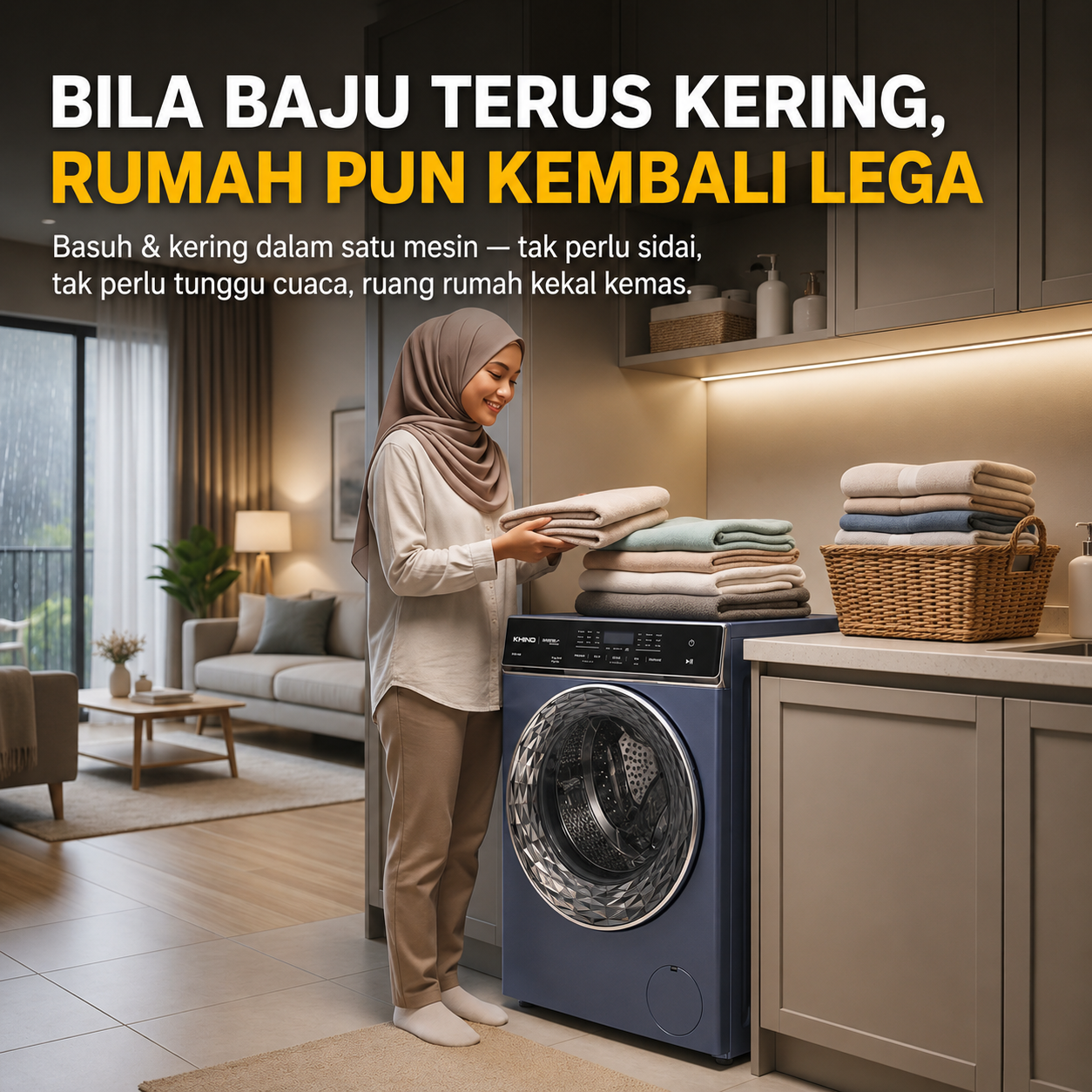 Penyelesaian washer dryer: baju terus kering dan rumah kembali lega