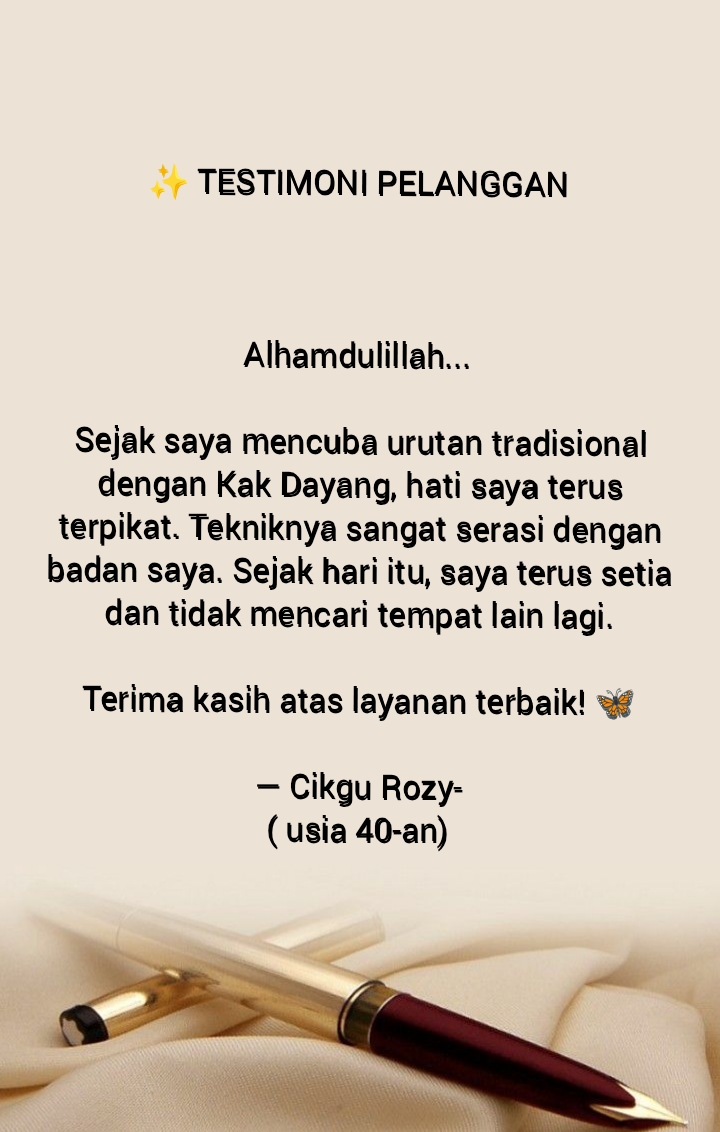 Testimoni Pelanggan Cikgu Rozy