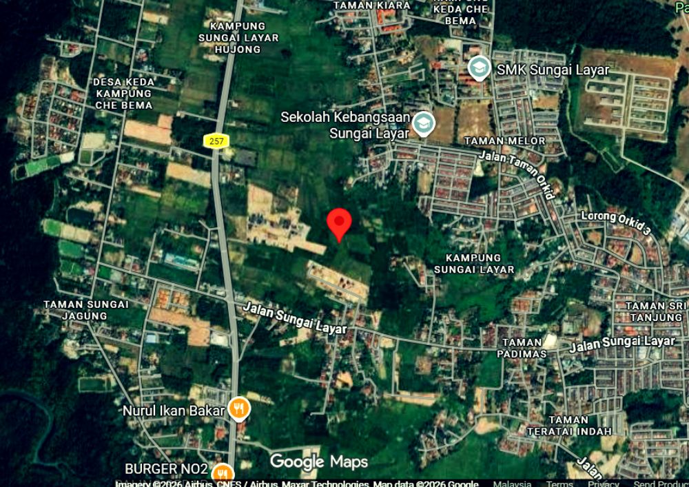 Peta Lokasi Tanah Lot Sungai Jagung Sungai Petani