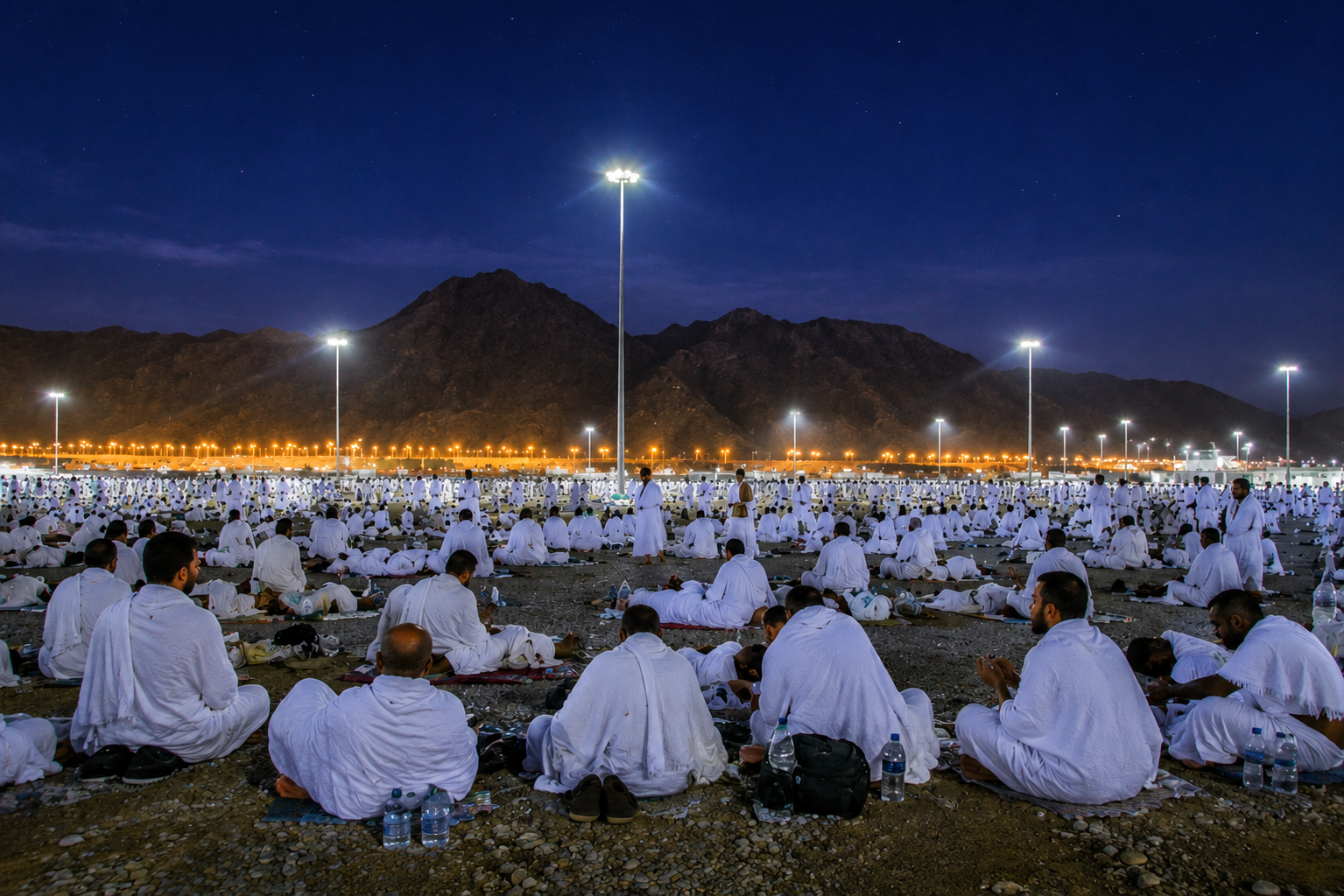 Suasana Mabit di Muzdalifah